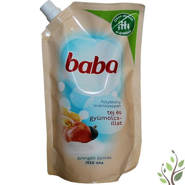 Baba folyékony szappan utántöltő 500ml  tej és gyümölcs