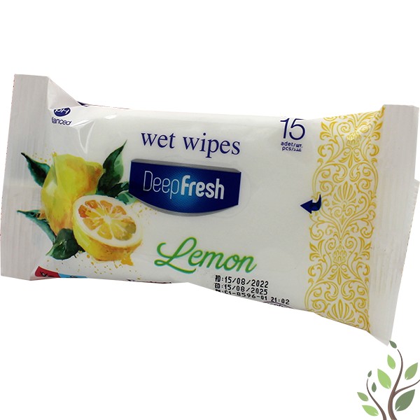 DeepFresh nedves törlőkendő 15db Lemon