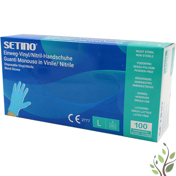 Setino nitril vinyl kesztyű,kék L 100db
