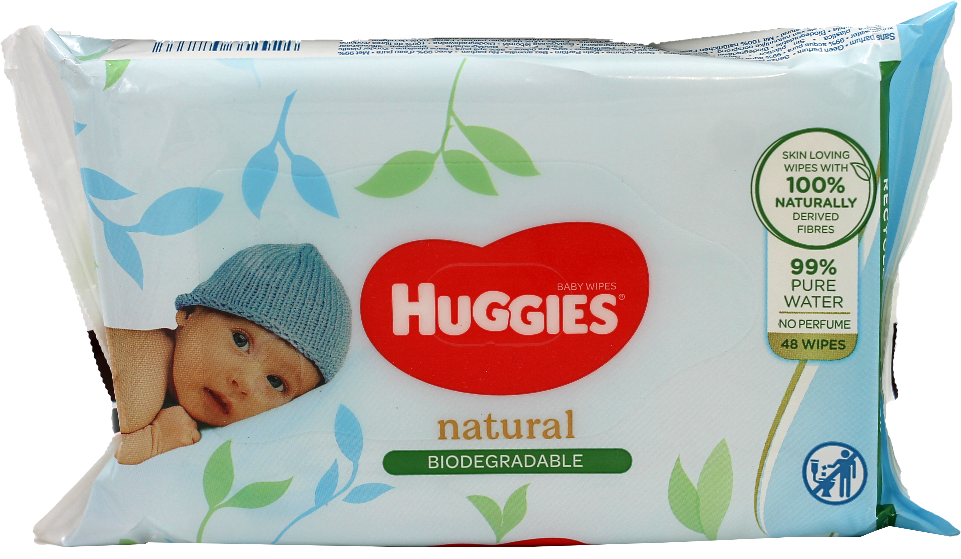 Huggies popsitörlőkendő 48db utántöltő Biodegradable